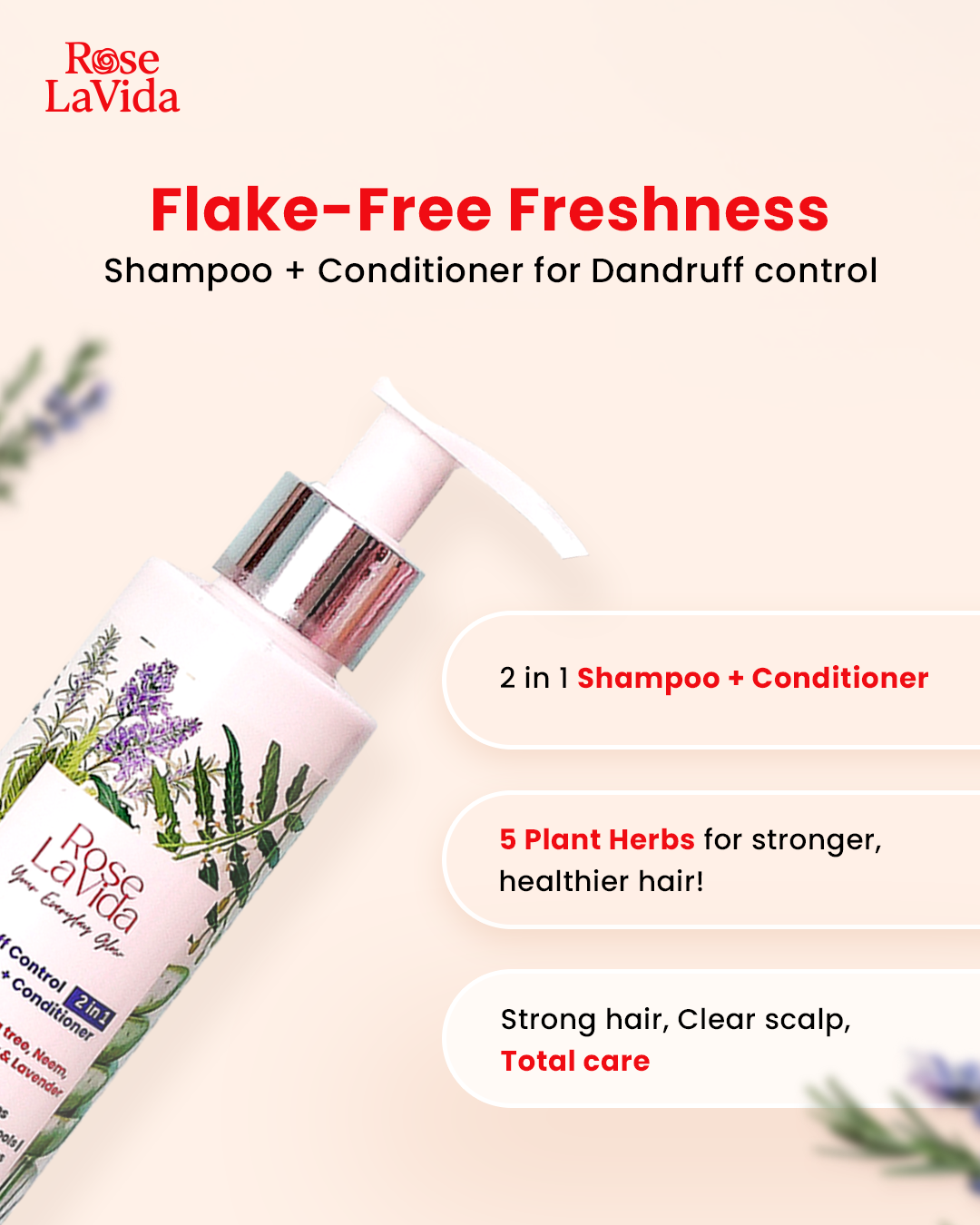 Tea tree Flake Free 2 in 1 Shampoo + Conditoner For Dandruff Control | For All Hair types | Women & Men