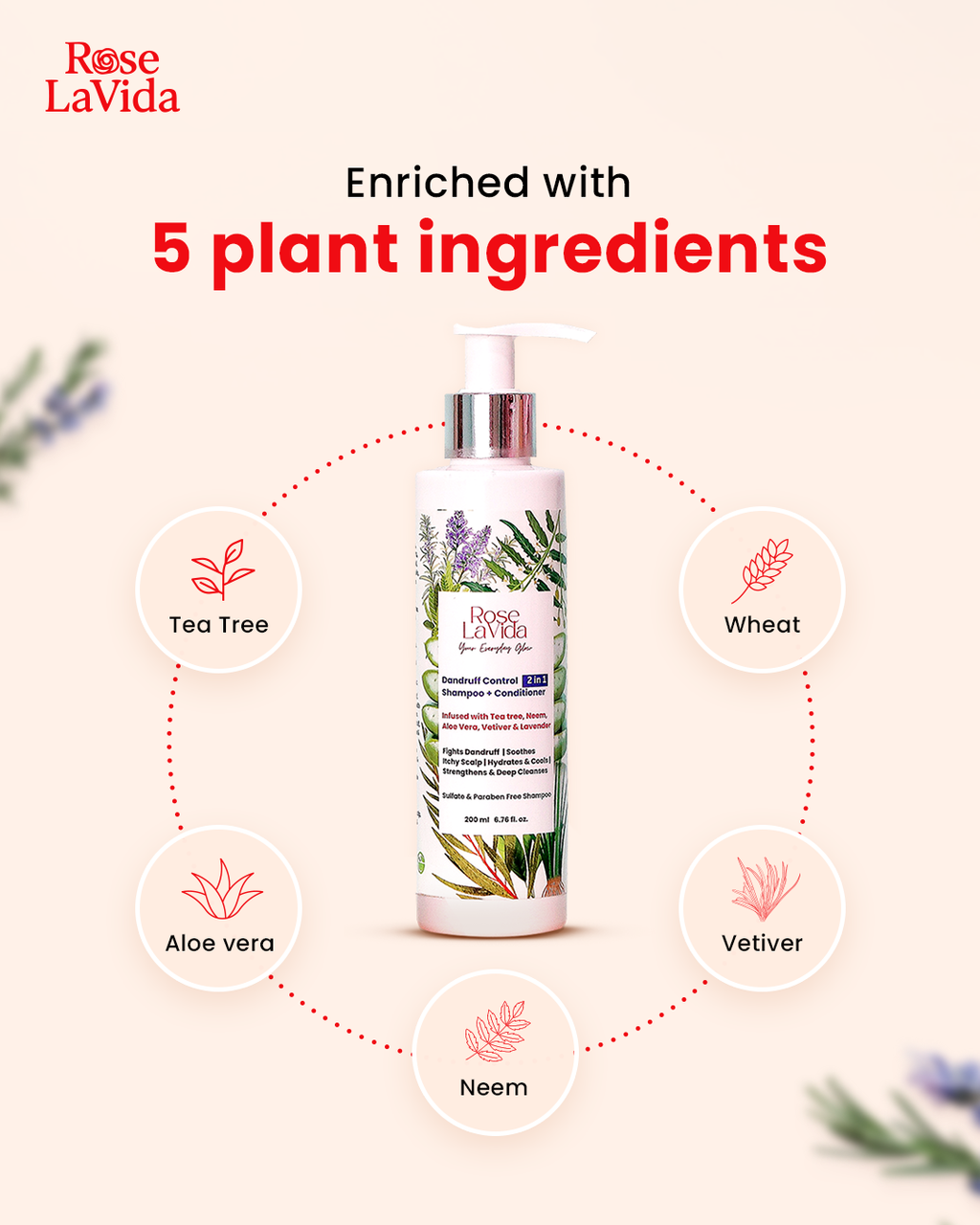 Tea tree Flake Free 2 in 1 Shampoo + Conditoner For Dandruff Control | For All Hair types | Women & Men